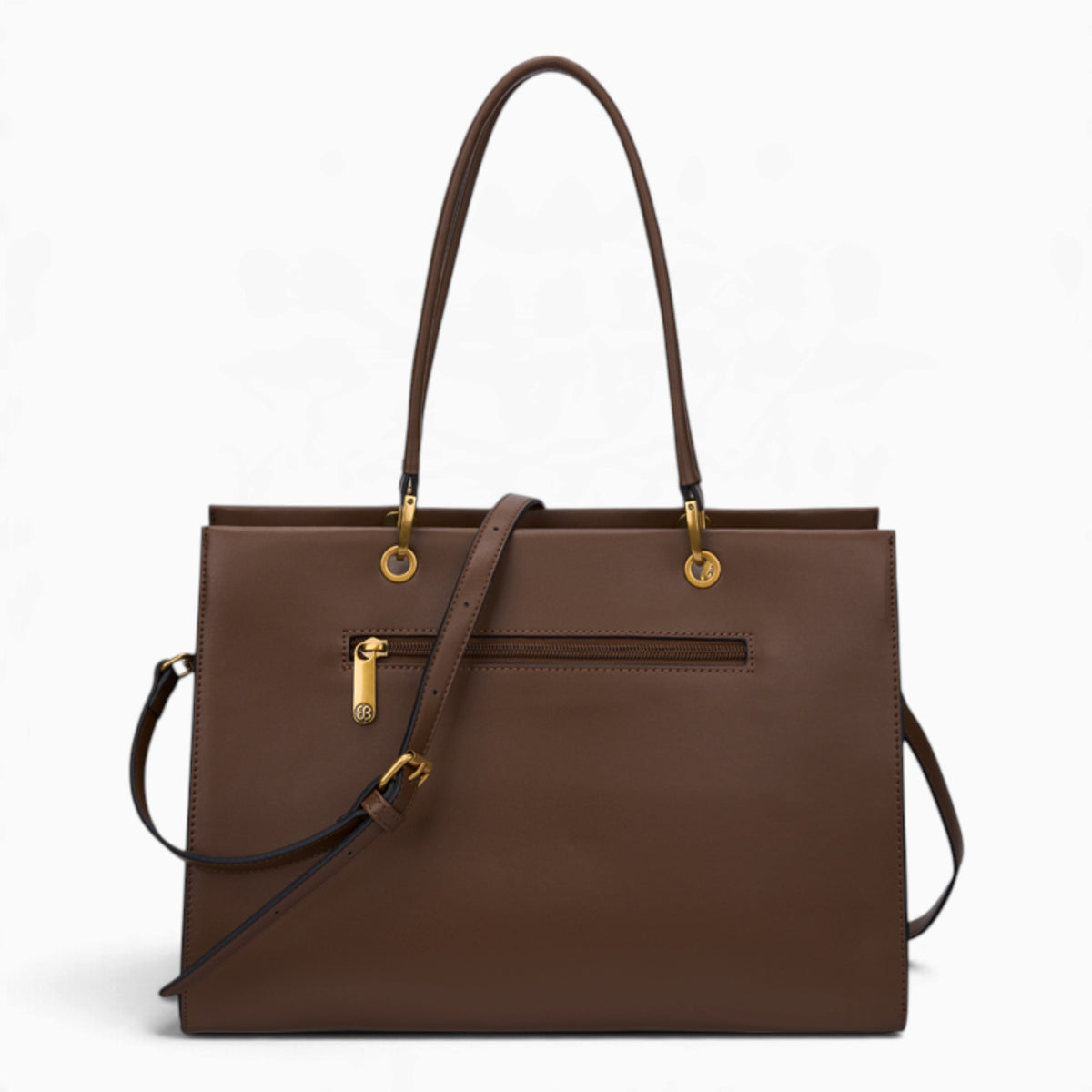 Coffee woven wave panel shoulder bag with its detachable shoulder strap attached