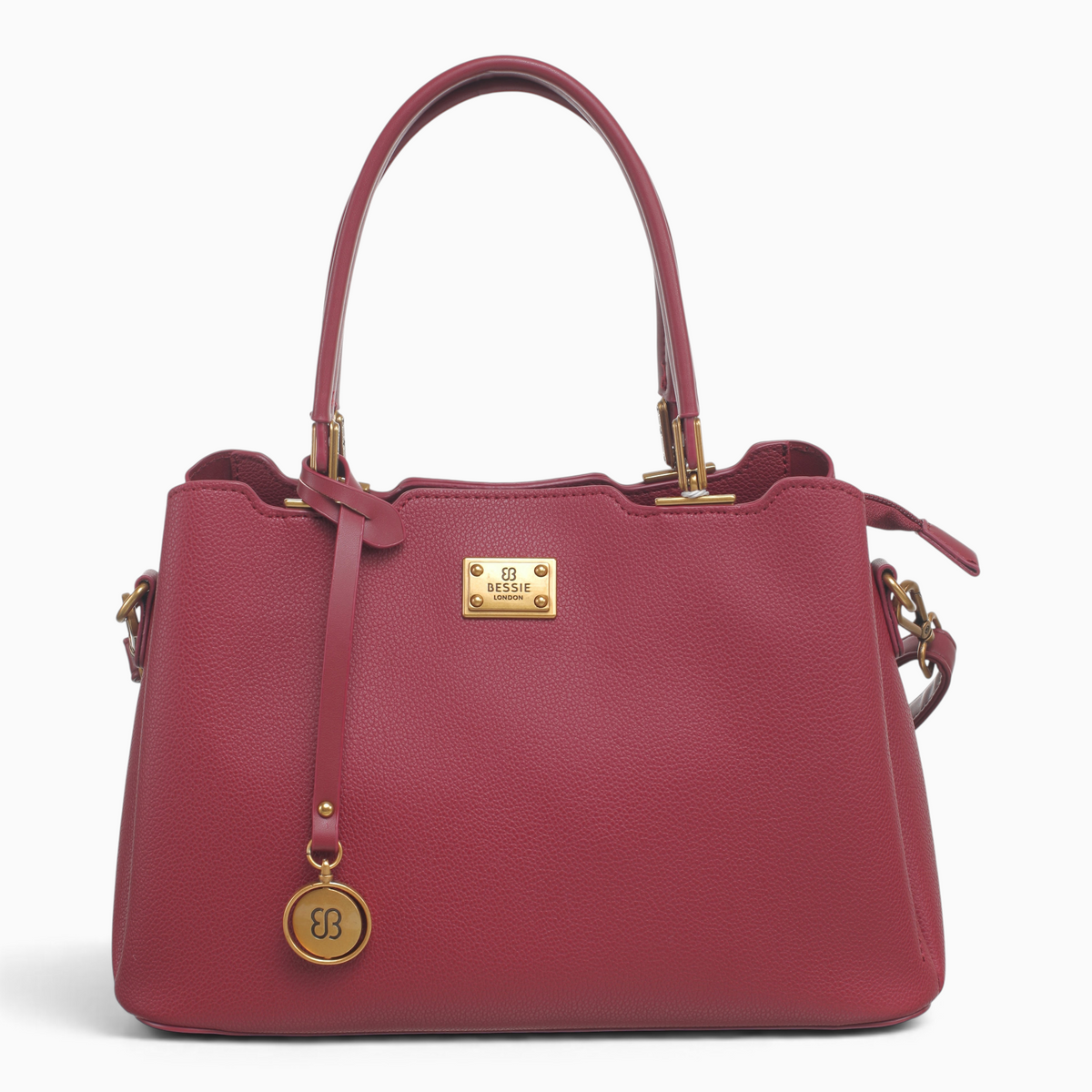Bag Shack | Luggage, Bags, Handbags & Travel Accessories Bessie London burgundy faux leather handbag with gold logo
