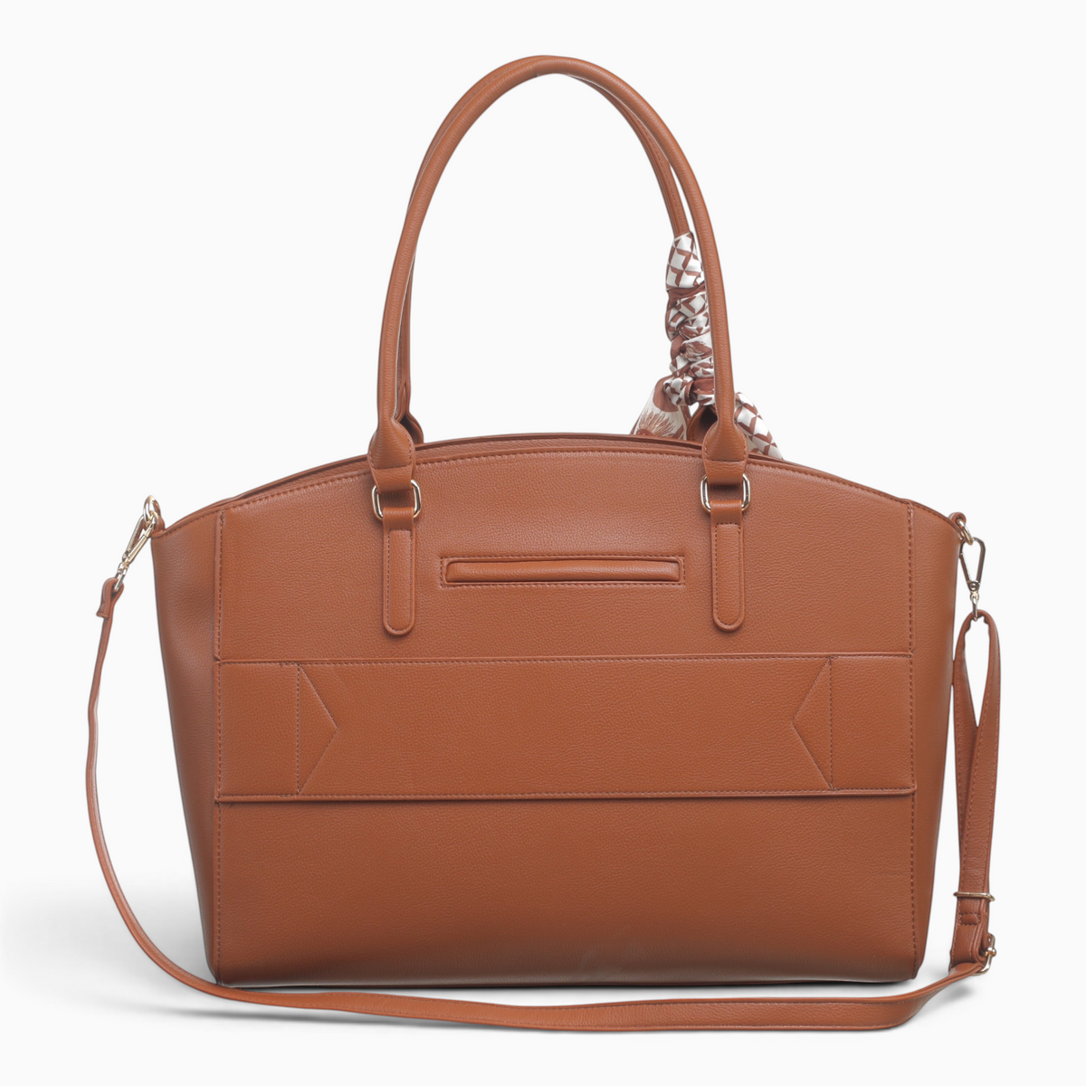 Bag Shack | Luggage, Bags, Handbags & Travel Accessories brown faux leather tote with scarf and shoulder strap