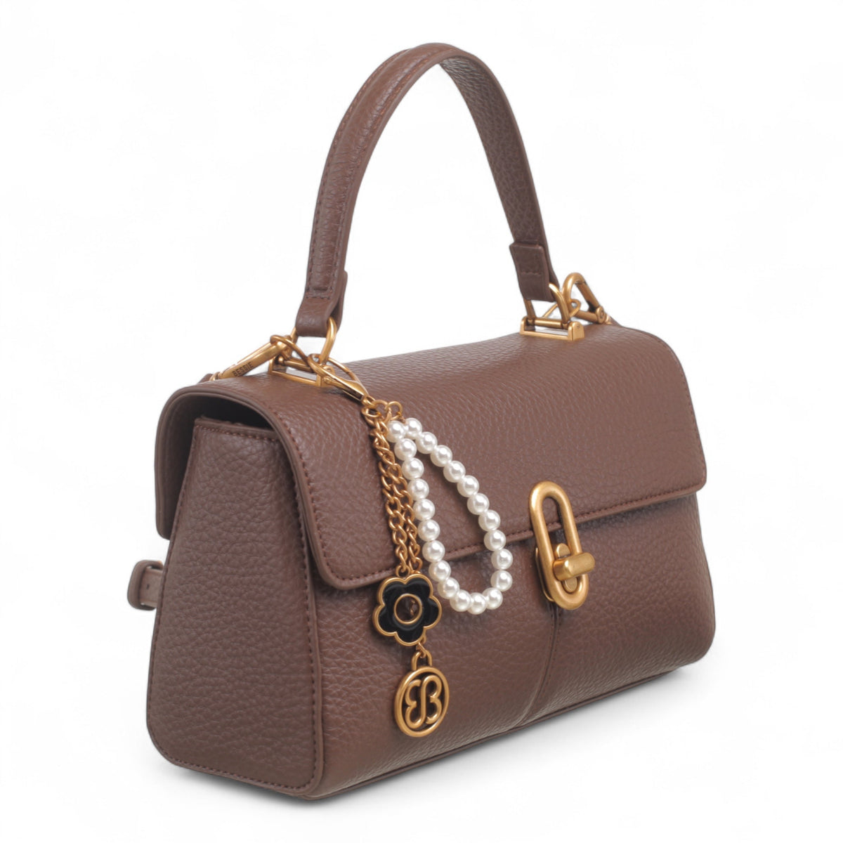 Bag Shack | Luggage, Bags, Handbags & Travel Accessories Bessie coffee faux leather handbag with gold lock and charms