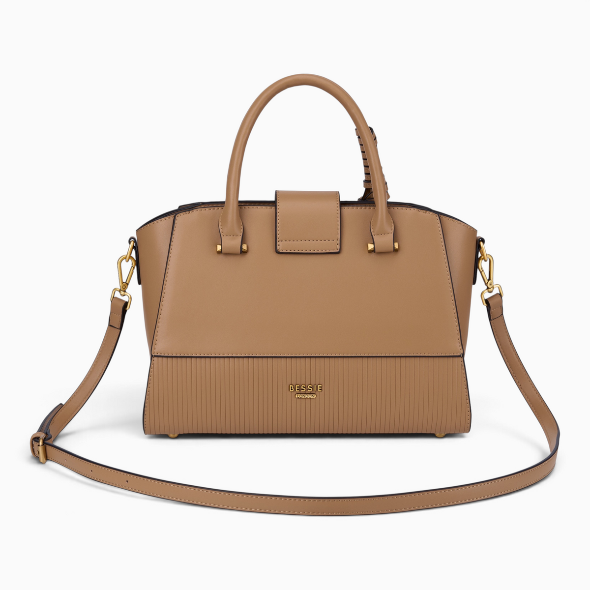 Bag Shack | Luggage, Bags, Handbags & Travel Accessories Bessie London tan structured tote with ribbed base and gold hardware