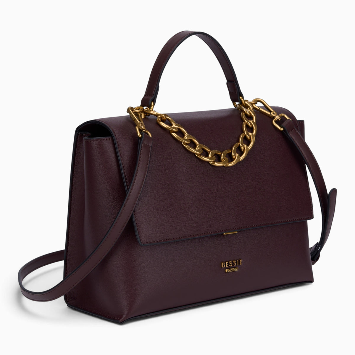Chain Handle Flap Satchel