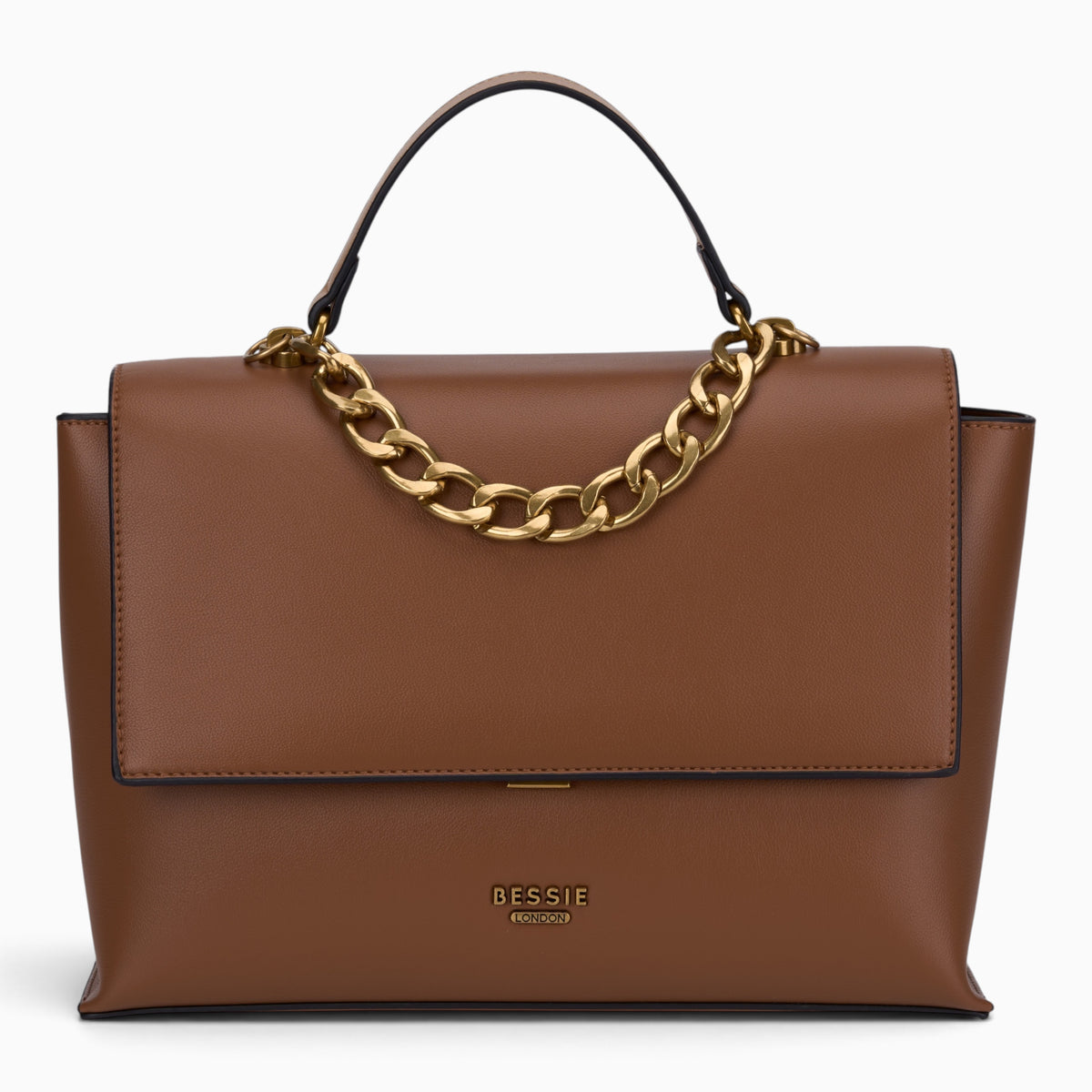 Chain Handle Flap Satchel