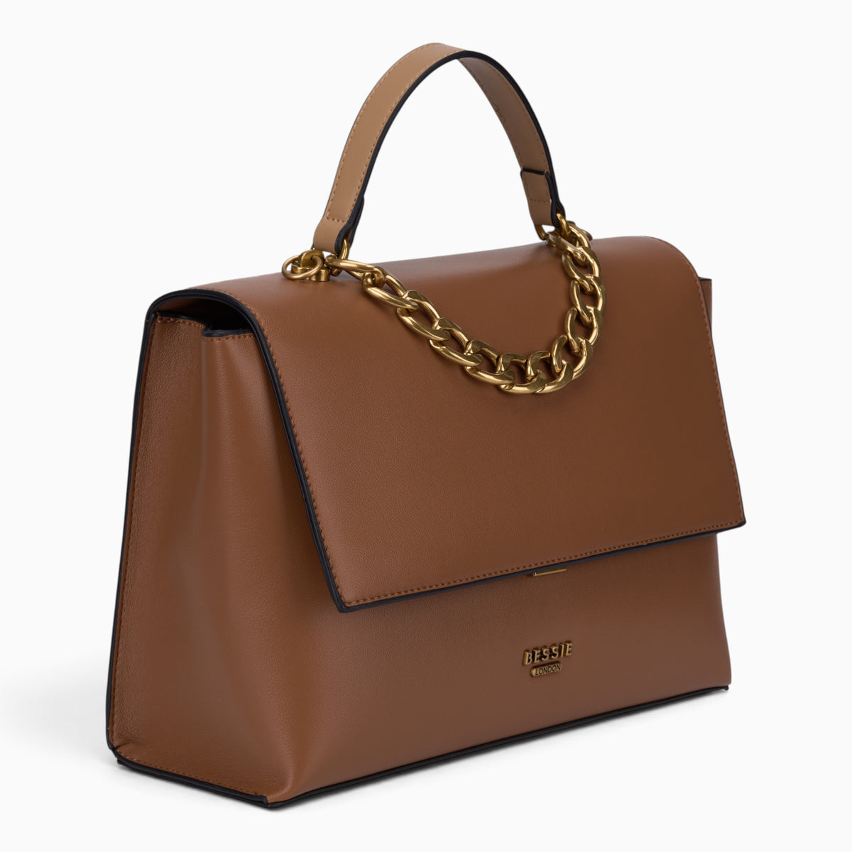 Chain Handle Flap Satchel