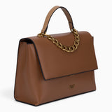 Chain Handle Flap Satchel