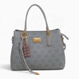Grey small monogram tote bag with a charm and double handles