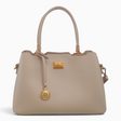 Bag Shack | Luggage, Bags, Handbags & Travel Accessories beige faux leather handbag with gold hardware and logo charm
