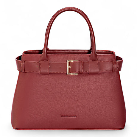 Windsor Wine belt-detail tote bag with top handles and a belt-buckle detail