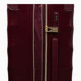 Burgundy Dusk Sahara suitcase, close-up of the expansion zip