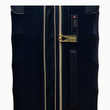 Midnight Navy Sahara suitcase, close-up of the expansion zip