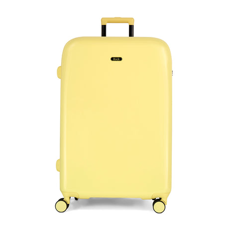 Lemon Ice Gelato large suitcase with a smooth hard shell and 8 double spinner wheels