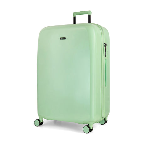 Pistachio Gelato large suitcase, angled view showing the hard shell and carry handles