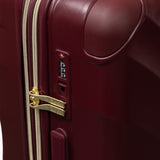 Burgundy Dusk Sahara suitcase, close-up of the TSA combination lock
