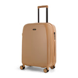 Chocolate Gelato medium suitcase, angled view showing the hard shell and carry handles