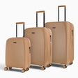 Chocolate Gelato suitcase set: cabin, medium and large cases standing together