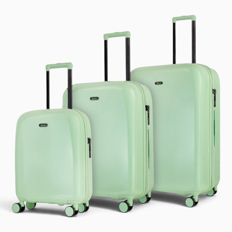 Pistachio Gelato suitcase set: cabin, medium and large cases standing together