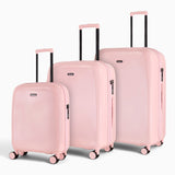 Strawberry Gelato suitcase set: cabin, medium and large cases standing together