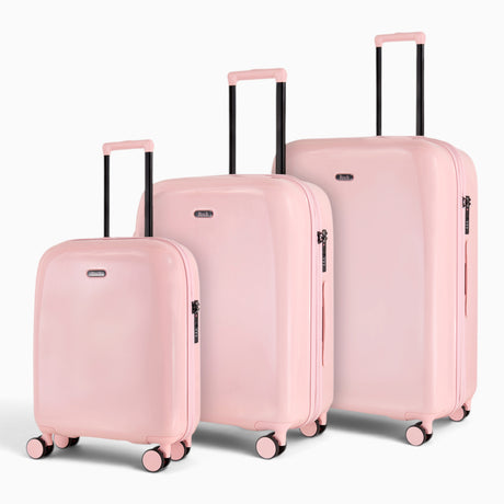 Strawberry Gelato suitcase set: cabin, medium and large cases standing together