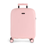 Strawberry Gelato cabin suitcase with a smooth hard shell and 8 double spinner wheels