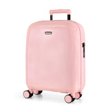 Strawberry Gelato cabin suitcase, angled view showing the hard shell and carry handles