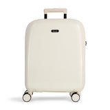 Vanilla Gelato cabin suitcase with a smooth hard shell and 8 double spinner wheels