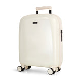 Vanilla Gelato cabin suitcase, angled view showing the hard shell and carry handles