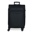 Black Vitality soft shell medium suitcase with a zipped front pocket and 8 spinner wheels