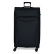 Black Vitality soft shell extra large suitcase with a zipped front pocket and 8 spinner wheels