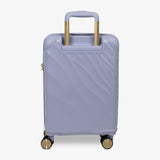 Lilac Sunrise Sahara cabin suitcase from the back, showing the trolley handle and back panel