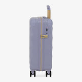 Lilac Sunrise Sahara cabin suitcase, side view showing the side handle and reinforced corners