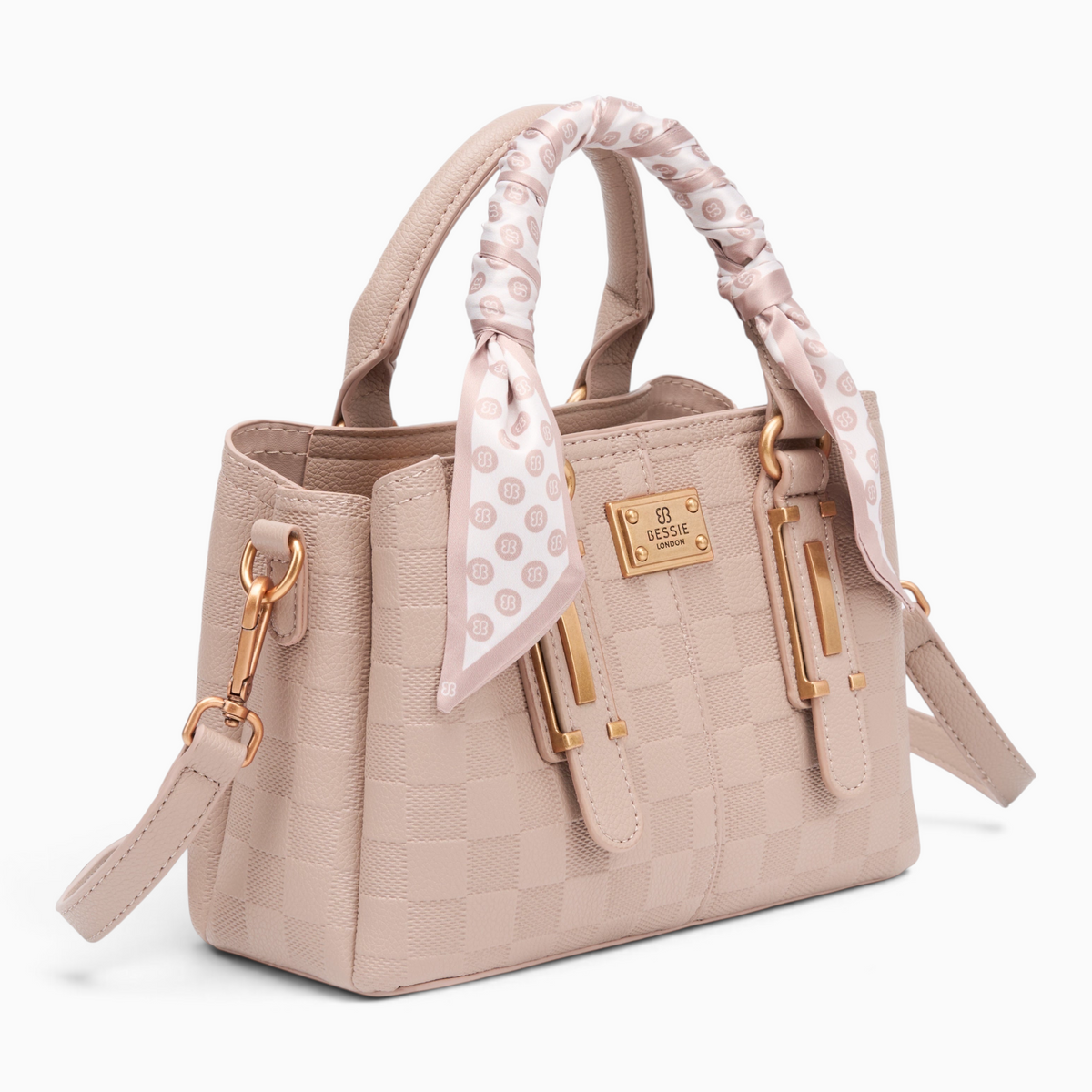 Bag Shack | Luggage, Bags, Handbags & Travel Accessories Bessie London beige checkered handbag with silk scarf handle
