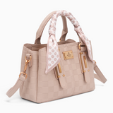 Bag Shack | Luggage, Bags, Handbags & Travel Accessories Bessie London beige checkered handbag with silk scarf handle