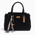 Bag Shack | Luggage, Bags, Handbags & Travel Accessories black quilted tote with gold hardware and decorative scarf