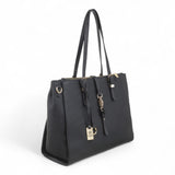 Bag Shack | Luggage, Bags, Handbags & Travel Accessories black faux leather Bessie tote with gold hardware