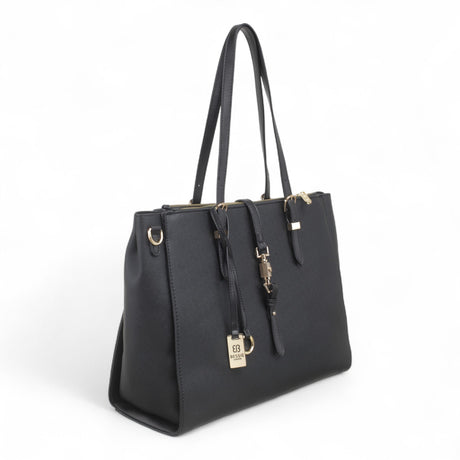 Bag Shack | Luggage, Bags, Handbags & Travel Accessories black faux leather Bessie tote with gold hardware