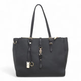 Bag Shack | Luggage, Bags, Handbags & Travel Accessories Bessie black faux leather tote with gold hardware and strap