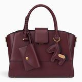 Bag Shack | Luggage, Bags, Handbags & Travel Accessories structured burgundy tote with horse charm and mini pouch