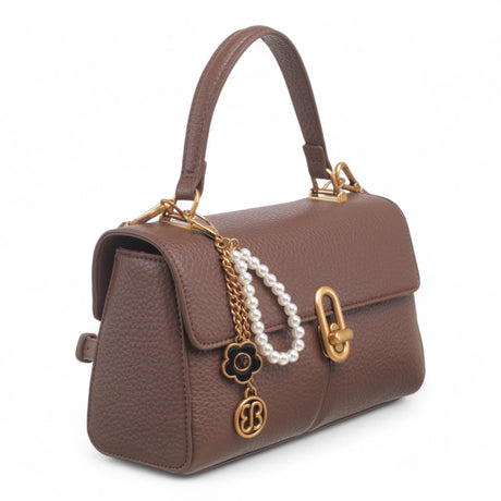 Bag Shack | Luggage, Bags, Handbags & Travel Accessories Bessie coffee faux leather handbag with gold lock and charms