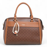 Bag Shack | Luggage, Bags, Handbags & Travel Accessories Bessie coffee brown woven panel handbag with pearl charm