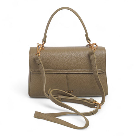Bag Shack | Luggage, Bags, Handbags & Travel Accessories Bessie dark khaki faux leather handbag with shoulder strap