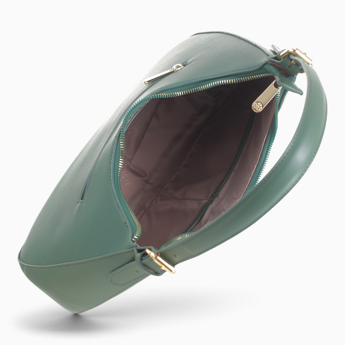Bag Shack | Luggage, Bags, Handbags & Travel Accessories BESSIE green faux leather hobo bag with gold zip interior
