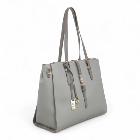 Bag Shack | Luggage, Bags, Handbags & Travel Accessories Bessie grey faux leather tote with gold hardware