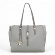 Bag Shack | Luggage, Bags, Handbags & Travel Accessories grey faux leather tote with gold hardware and shoulder strap