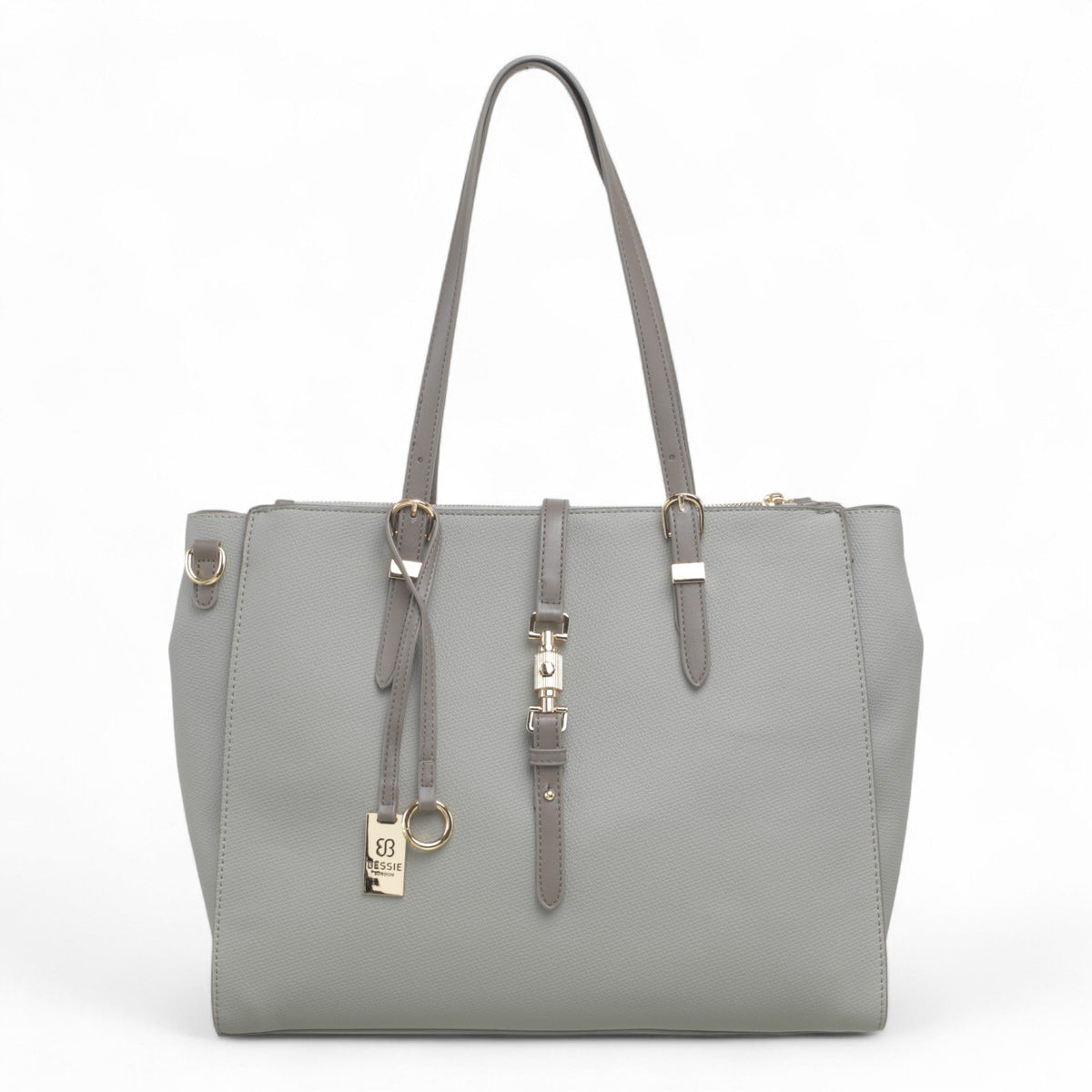 Bag Shack | Luggage, Bags, Handbags & Travel Accessories grey faux leather tote with gold hardware and shoulder strap
