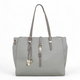 Bag Shack | Luggage, Bags, Handbags & Travel Accessories grey faux leather tote with gold hardware and shoulder strap