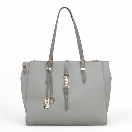 Bag Shack | Luggage, Bags, Handbags & Travel Accessories grey faux leather tote with gold hardware and shoulder strap